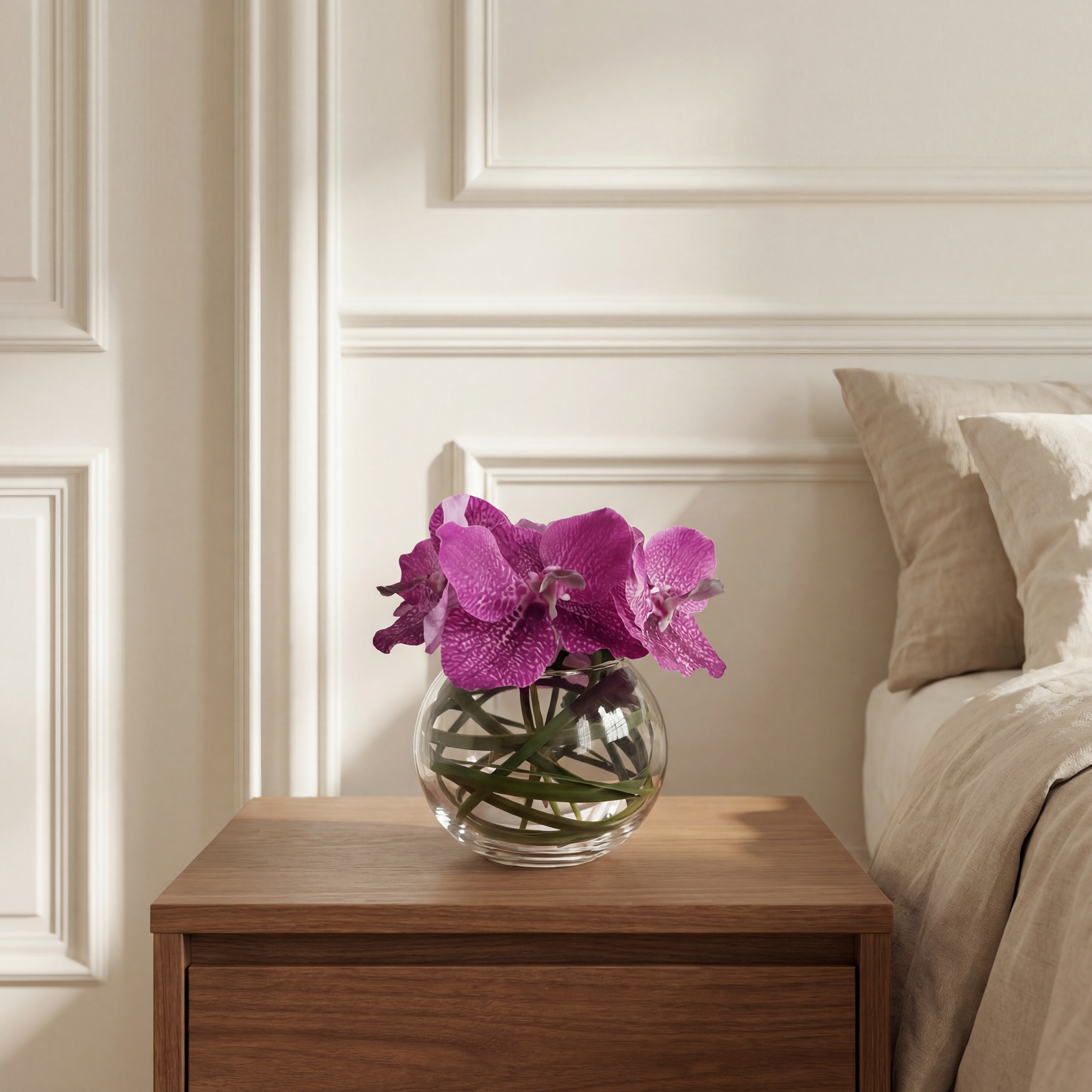sia-deco-noah-chlo-composition-orchid-e-vase-rond-violet image 2