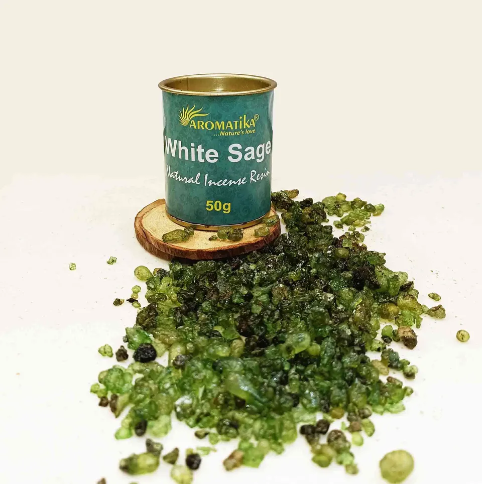 aromatika-natural-incense-resin-r-sine-sauge-blanche-50g image 1