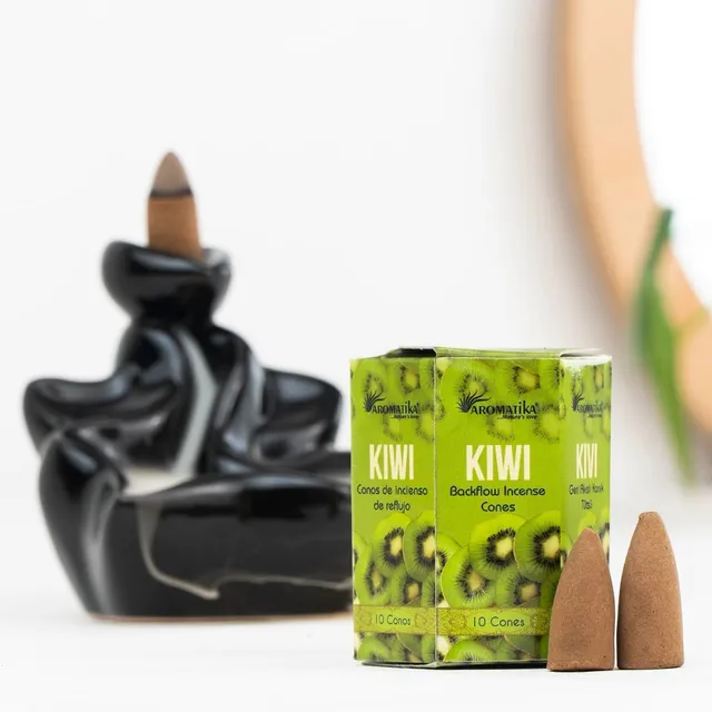 aromatika-backflow-incense-cones-c-nes-refoulants-kiwi-120-frais image 1