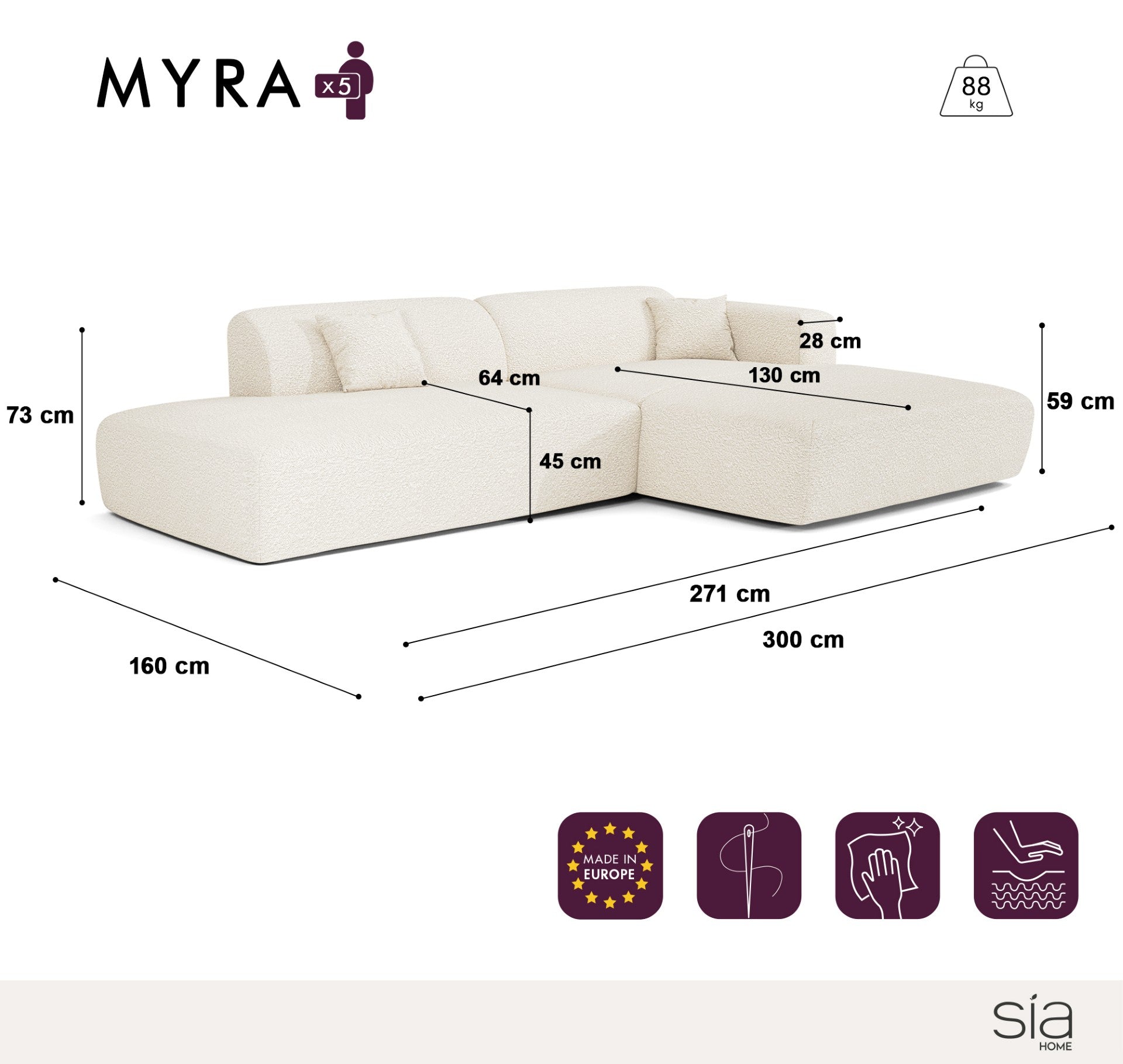sia-myra-canap-angle-droit-ouvert-cr-me-5-places image 5