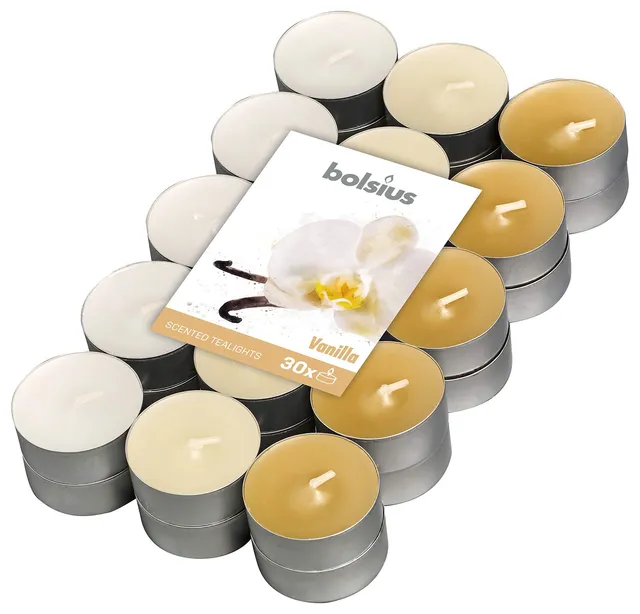 bolsius-true-scents-bougie-chauffe-plat-vanille-4h-lot-30 image 1