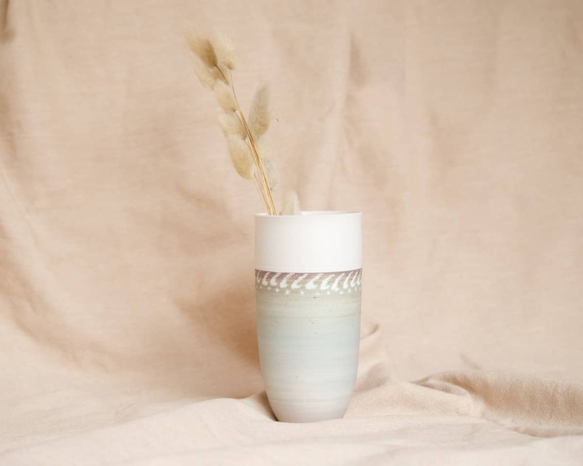 am-cla-vases-vert-bleu-vase-c-ramique-motifs-blancs-13-5-cm image 8