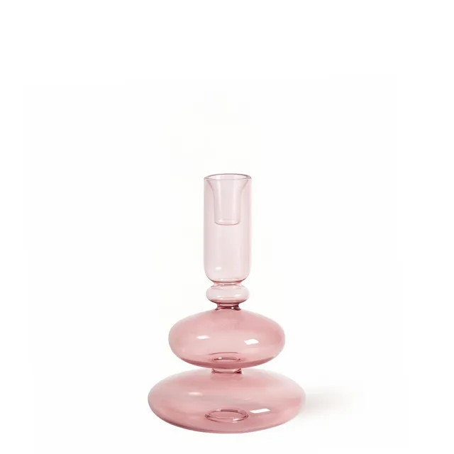 sia-nora-sunrise-bougeoir-verre-rose-22-cm-chandelle image 1