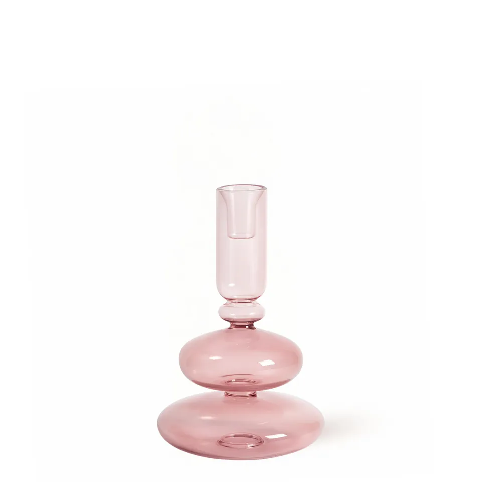 sia-nora-sunrise-bougeoir-verre-rose-22-cm-chandelle image 1