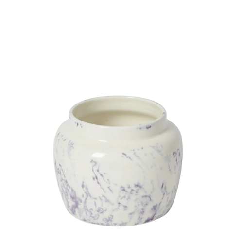sia-deco-antica-cache-pot-effet-marbre-c-ramique-blanc-20-cm image 1