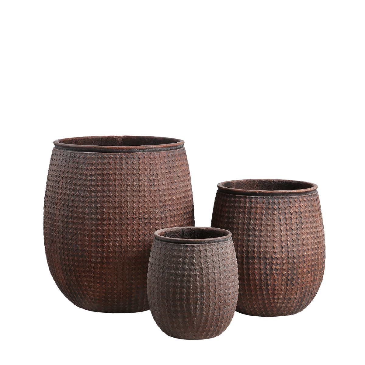 sia-deco-antica-lot-3-cache-pots-zen-rouge-brique-losanges image 1