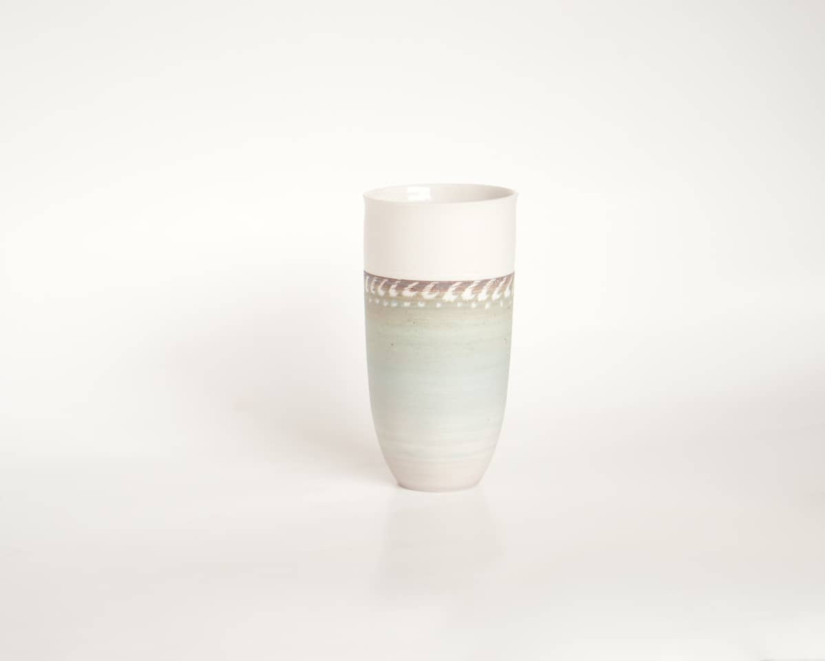 am-cla-vases-vert-bleu-vase-c-ramique-motifs-blancs-13-5-cm image 6