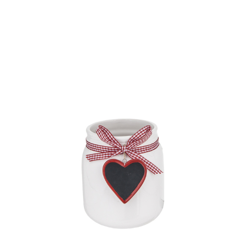 sia-deco-antica-coeur-cache-pot-argile-blanc-14-cm image 1