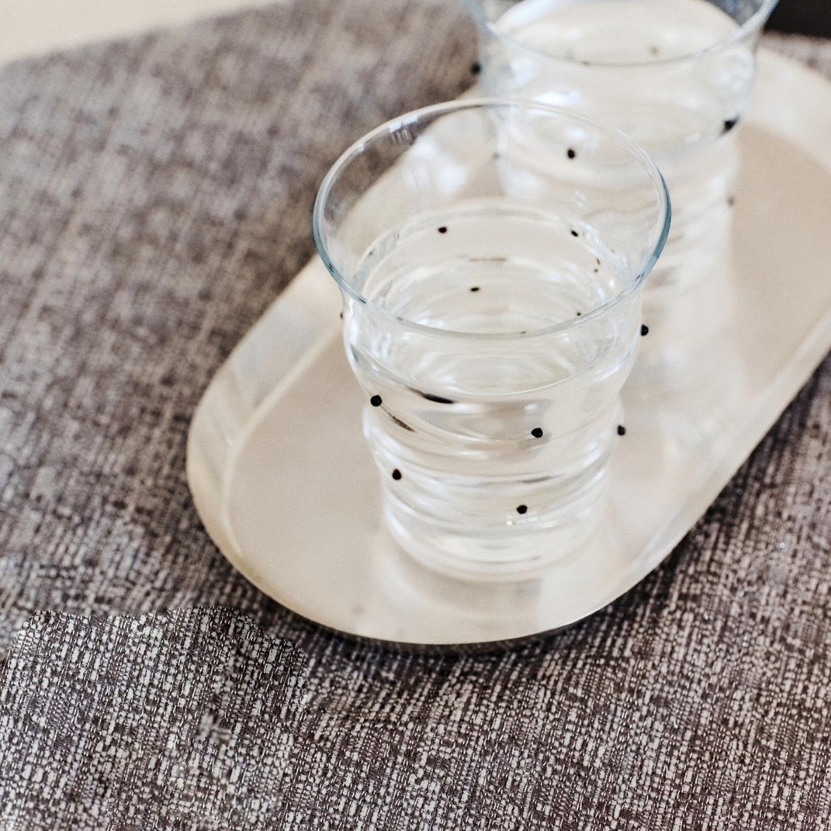 sia-deco-alba-verres-eau-pois-verre-souffl-transparent-lot-4 image 2