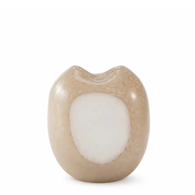 sia-antica-opale-vase-verre-souffl-beige-22-cm-cercle-blanc image 1