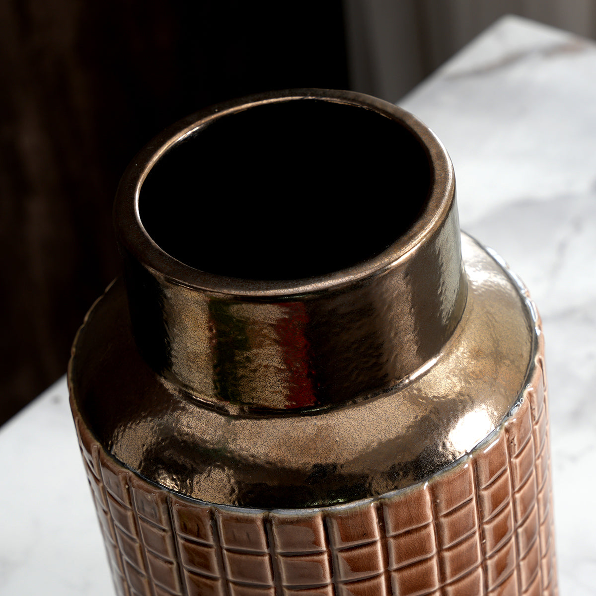 sia-deco-antica-vase-mosa-que-c-ramique-marron-25-cm image 5