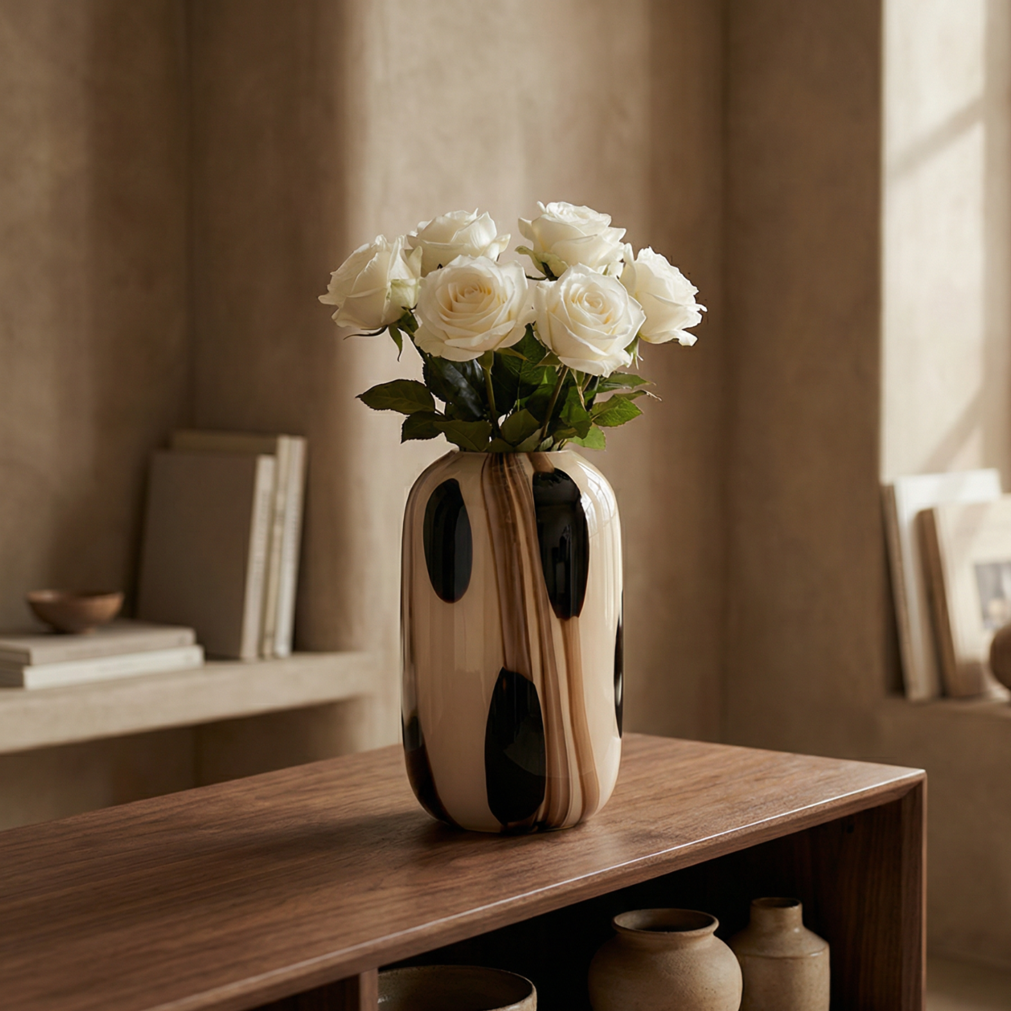sia-antica-dots-vase-verre-souffl-beige-33-cm image 2