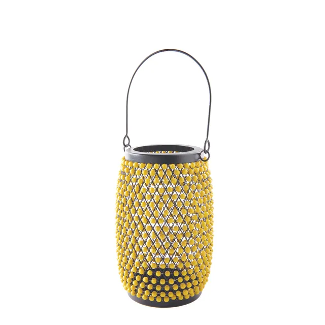 sia-nora-lanterne-m-tal-jaune-19-cm-perles-verre image 1