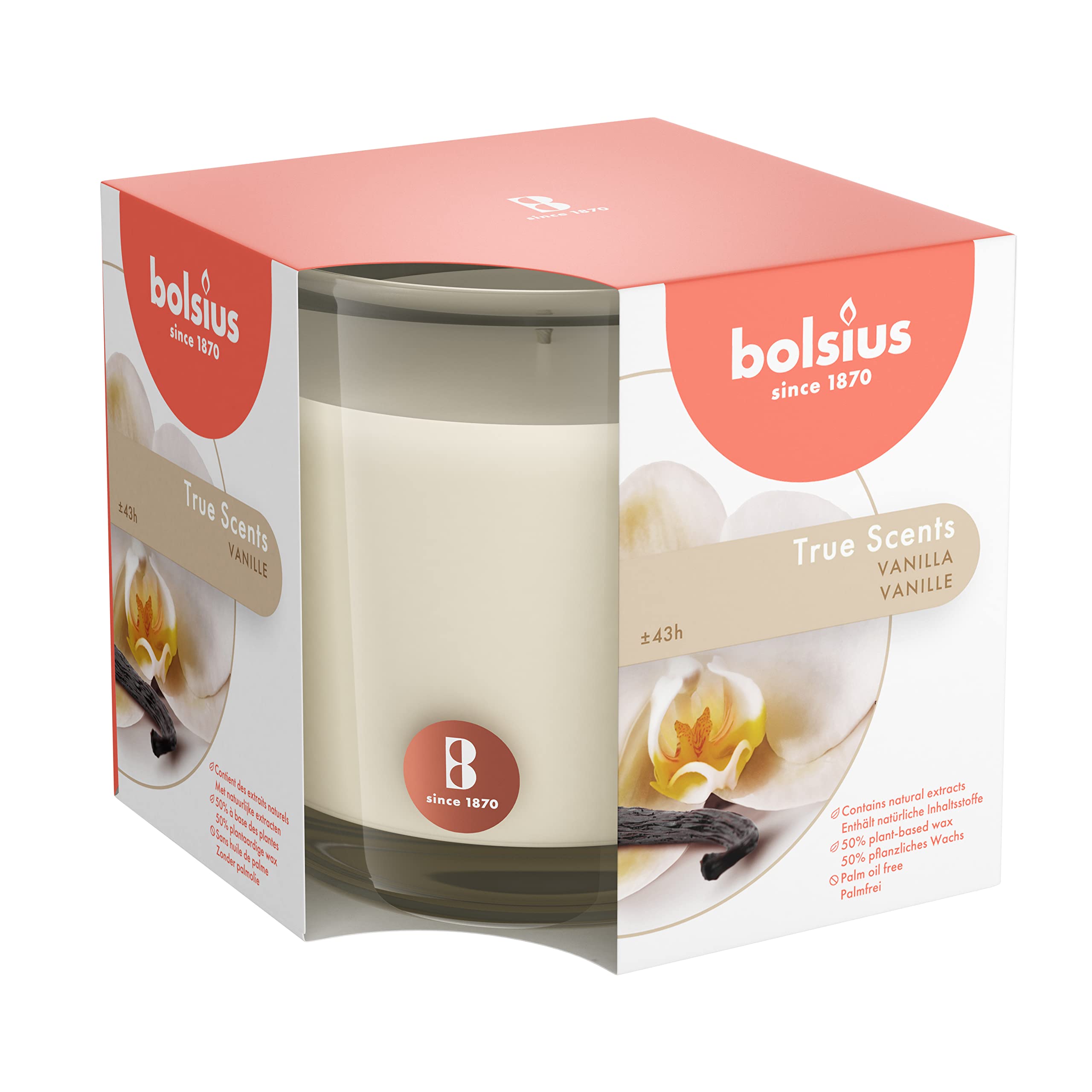 bolsius-true-scents-bougie-vanille-verre-large-43h image 1