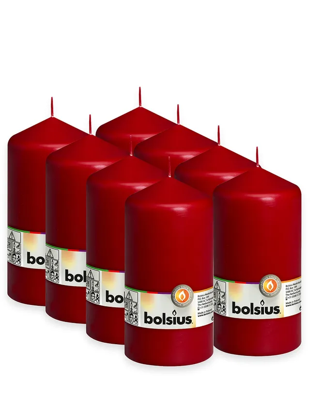 bolsius-bougies-piliers-bordeaux-15x8-cm-lot-8 image 1