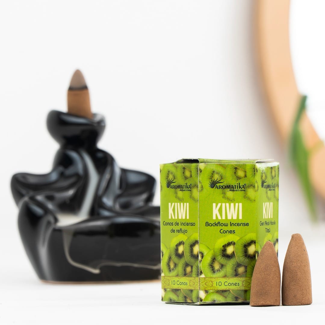 aromatika-backflow-incense-cones-c-nes-refoulants-kiwi-120-frais image 1