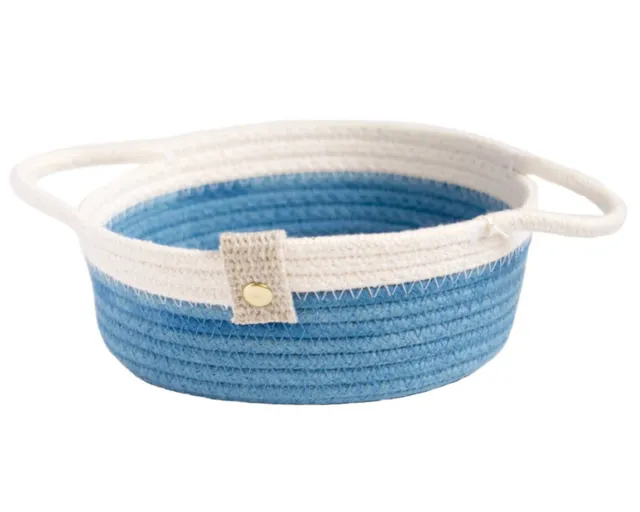 am-cla-paniers-rangement-corbeille-bleu-indigo-anses-coton image 1