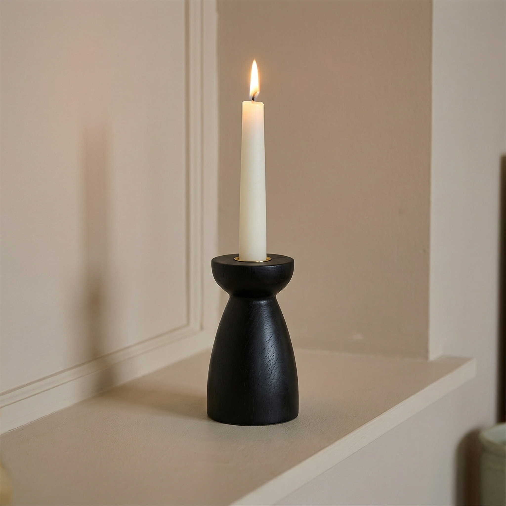 sia-deco-nora-elya-12-cm-bougeoir-bois-noir image 2