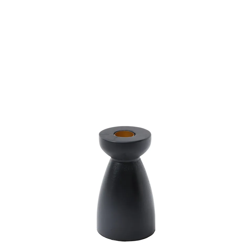 sia-deco-nora-elya-12-cm-bougeoir-bois-noir image 1