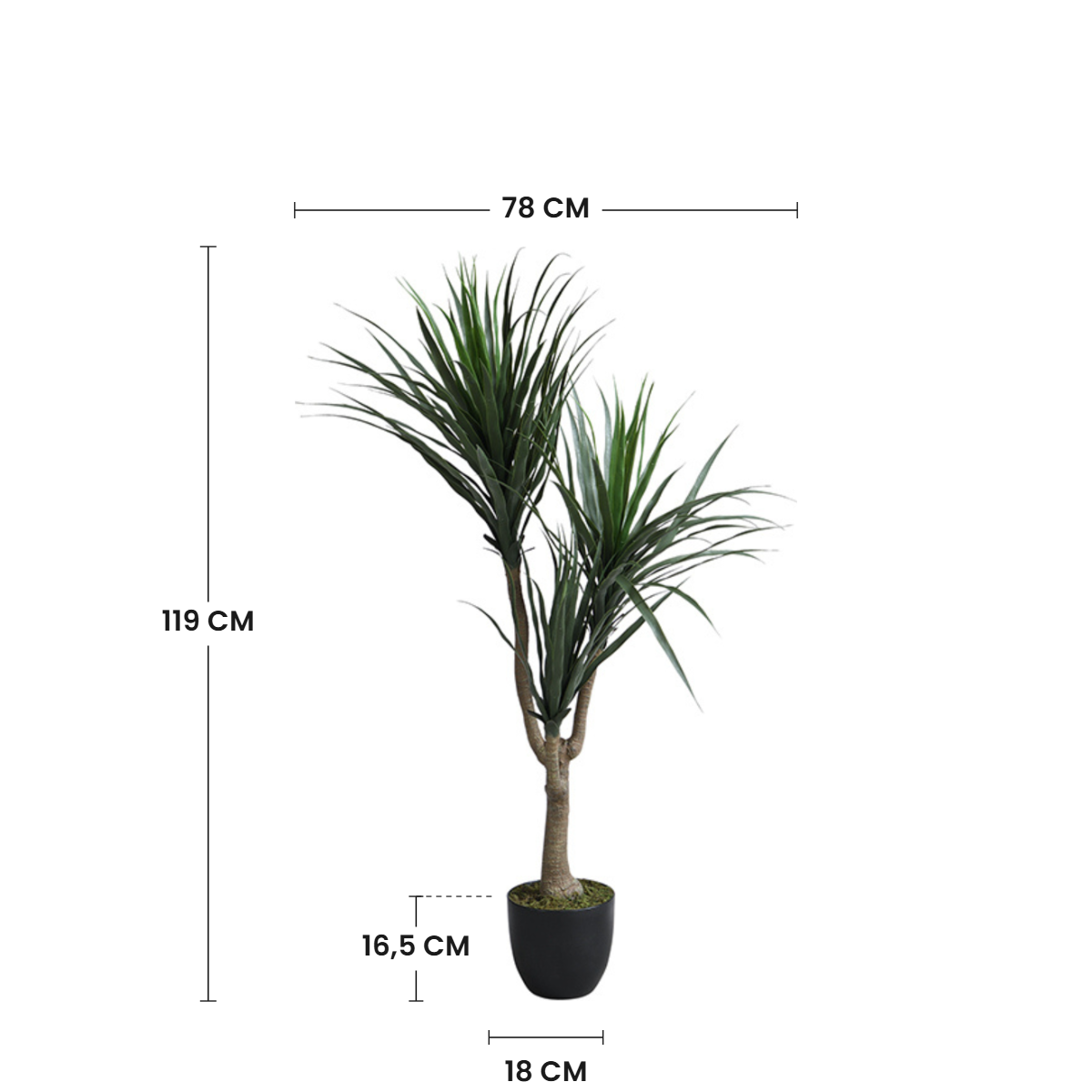 sia-deco-noah-dracaena-arbre-artificiel-vert-119-cm-feuillage-fin image 3