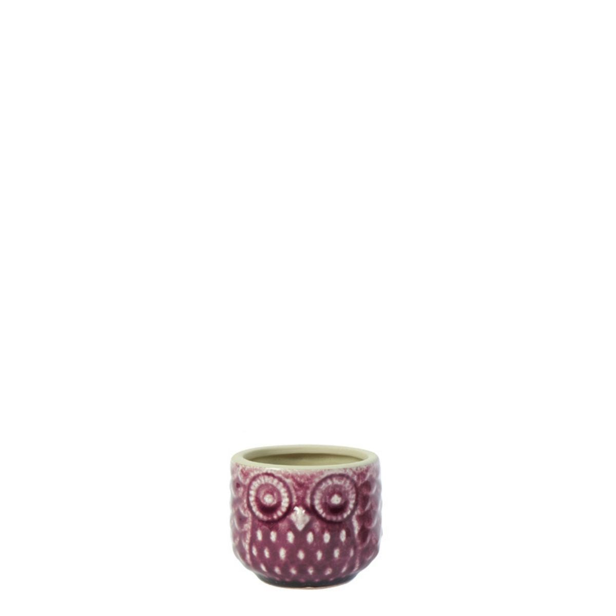 sia-antica-cache-pot-owly-c-ramique-gris-6-cm-chouette image 4