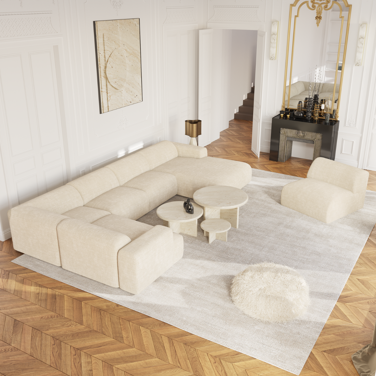 sia-deco-myra-canap-panoramique-angle-droit-cr-me-5-places image 2