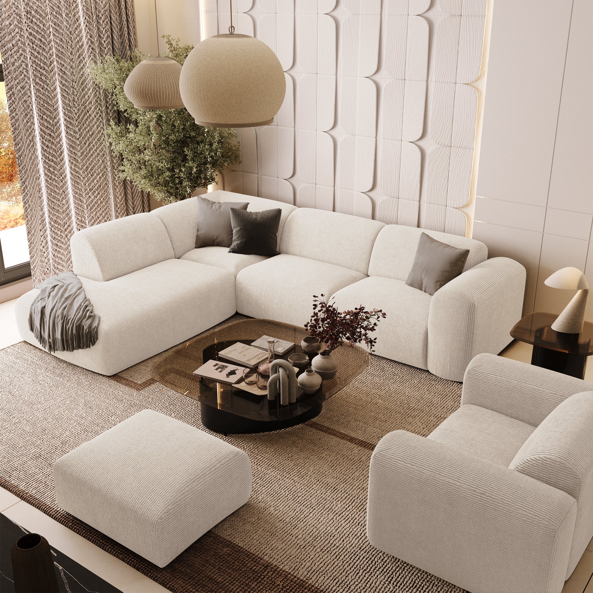 sia-deco-myra-grand-angle-gauche-canap-cr-me-5-places image 2