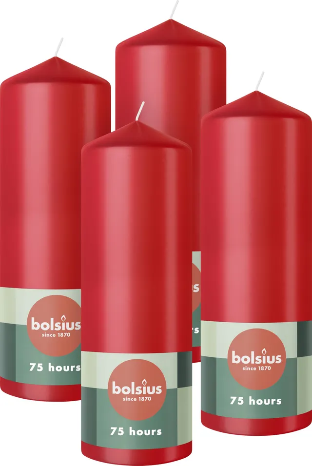 bolsius-bougies-piliers-rouges-lot-4-20-cm-cire-v-g-tale image 1