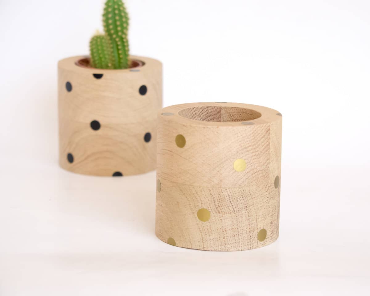 am-cla-pots-cache-pot-bois-rond-pois-dor-s-ch-ne-9-cm image 2