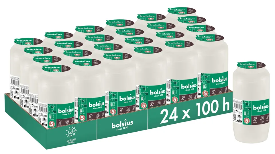 bolsius-bougies-piliers-fun-raire-blanc-4-jours-lot-24 image 1