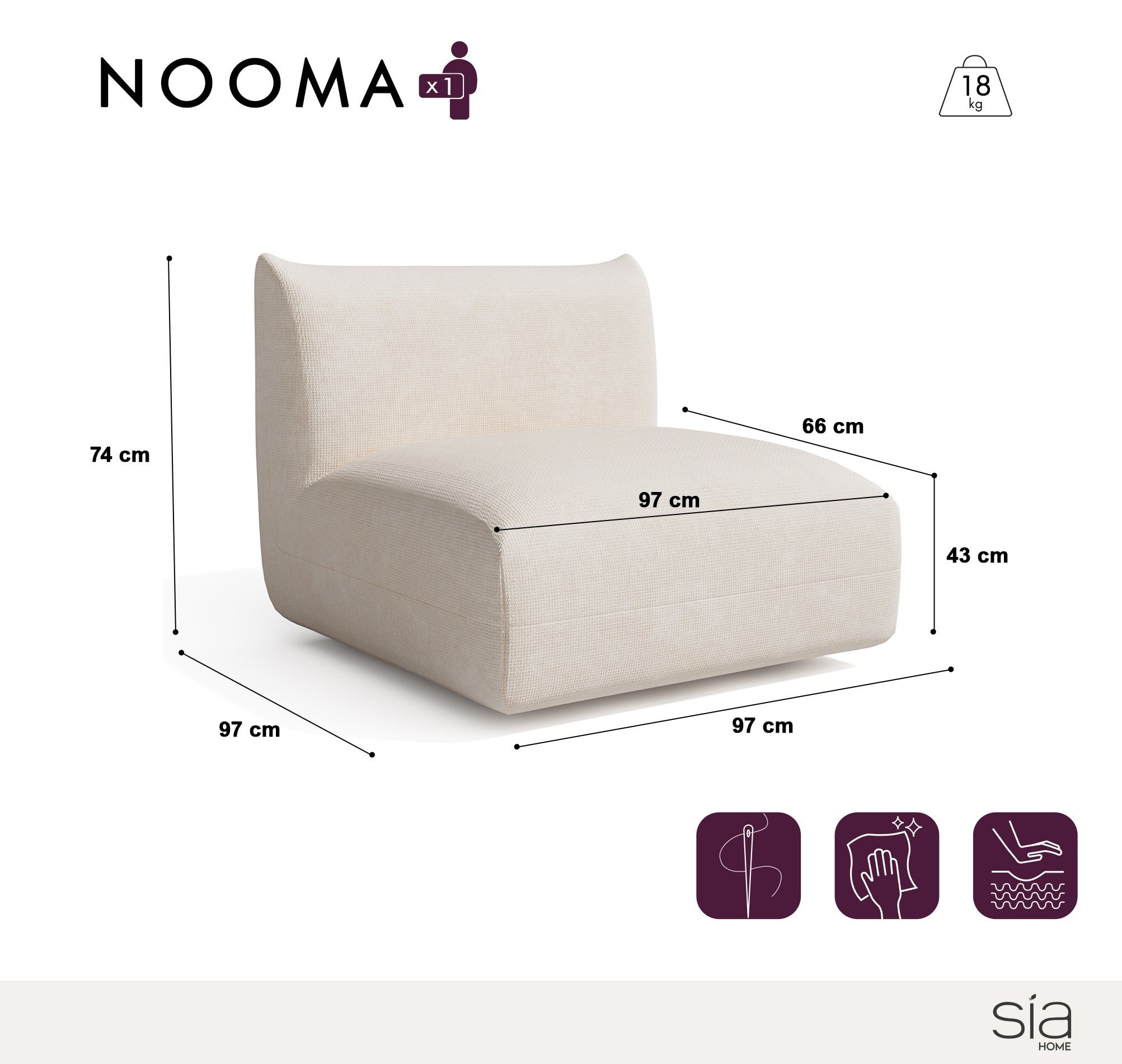 sia-deco-nooma-fauteuil-modulaire-cr-me-tissu-arrondi image 5