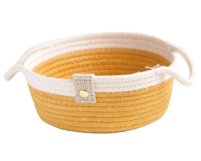 am-cla-paniers-rangement-corbeille-jaune-anses-coton image 1