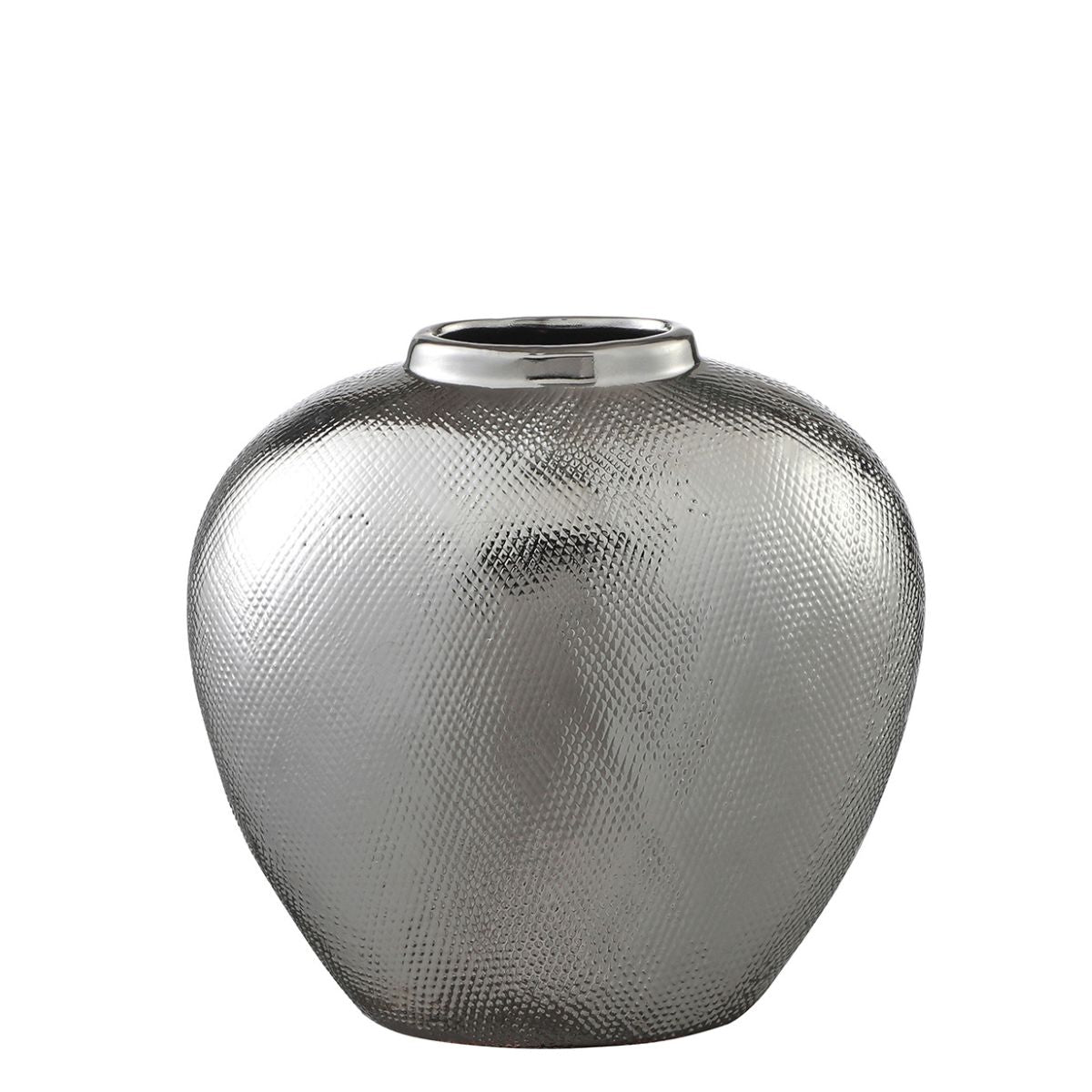 sia-antica-silver-vase-c-ramique-argent-27-cm-grand-brillant image 1