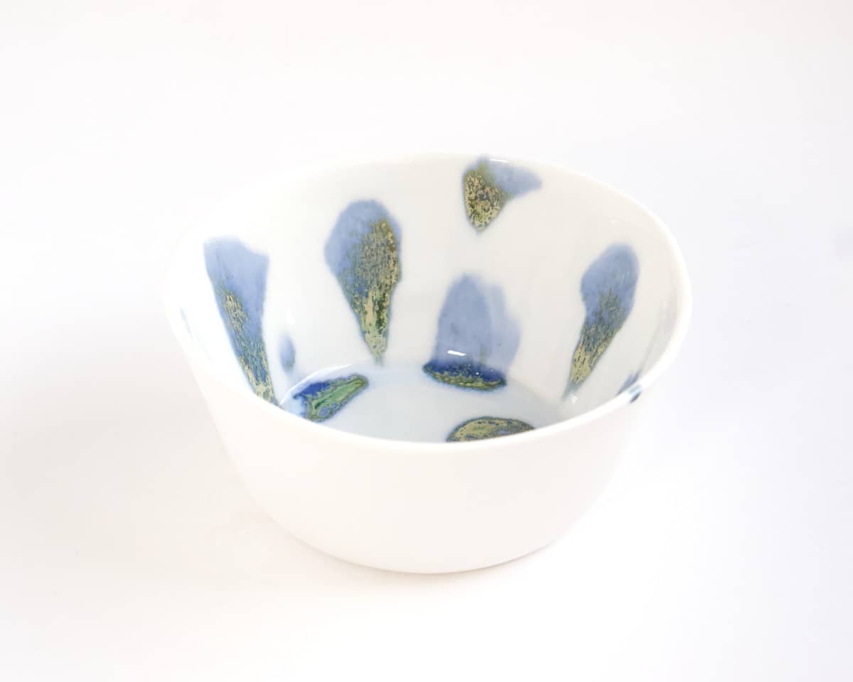 am-cla-bols-mugs-tasses-bol-porcelaine-blanc-tachet-bleu-vert image 7