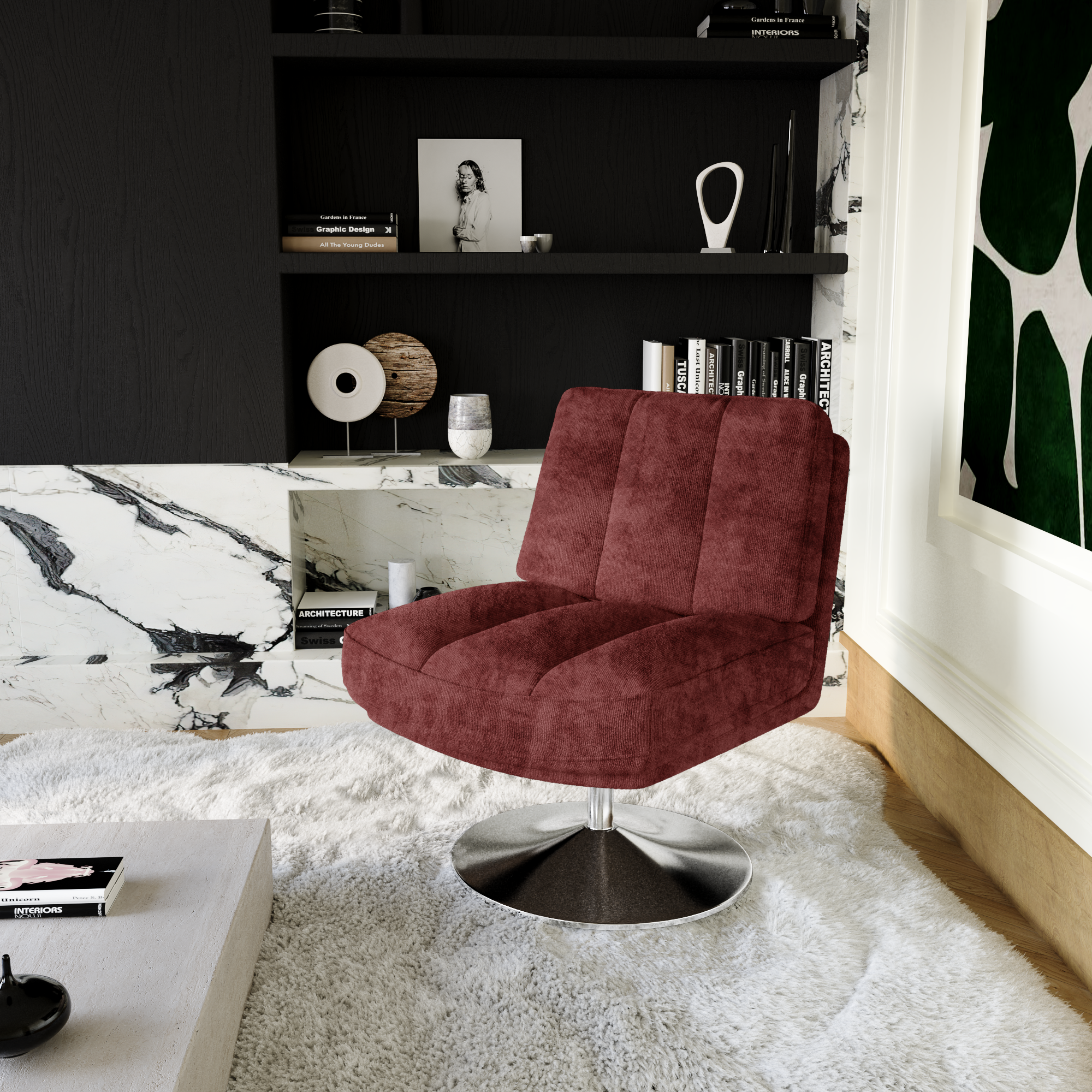 sia-jena-timeless-fauteuil-pivotant-bordeaux-tissu image 2