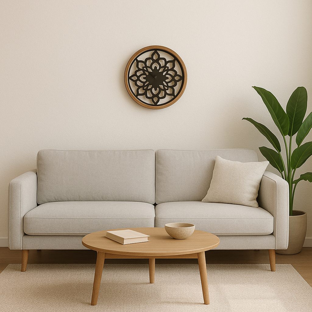 sia-deco-victoria-ludwig-horloge-murale-beige-56-cm-bois image 2