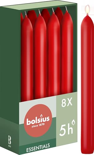 bolsius-essentials-bougie-conique-rouge-17-cm-lot-8-5h image 7