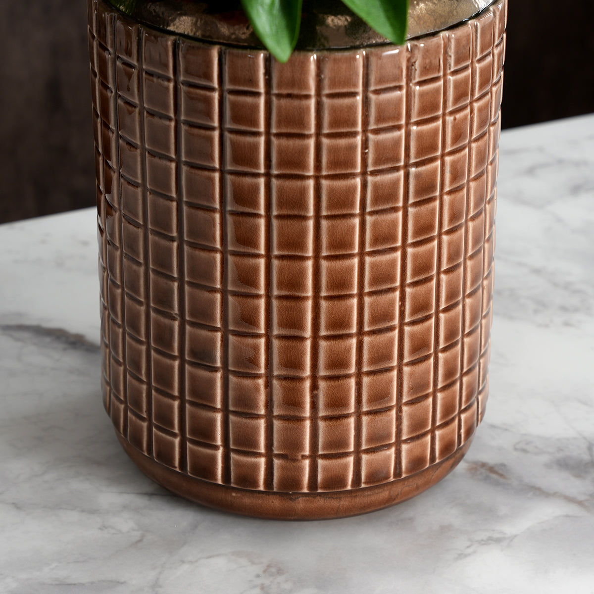 sia-deco-antica-vase-mosa-que-c-ramique-marron-25-cm image 6