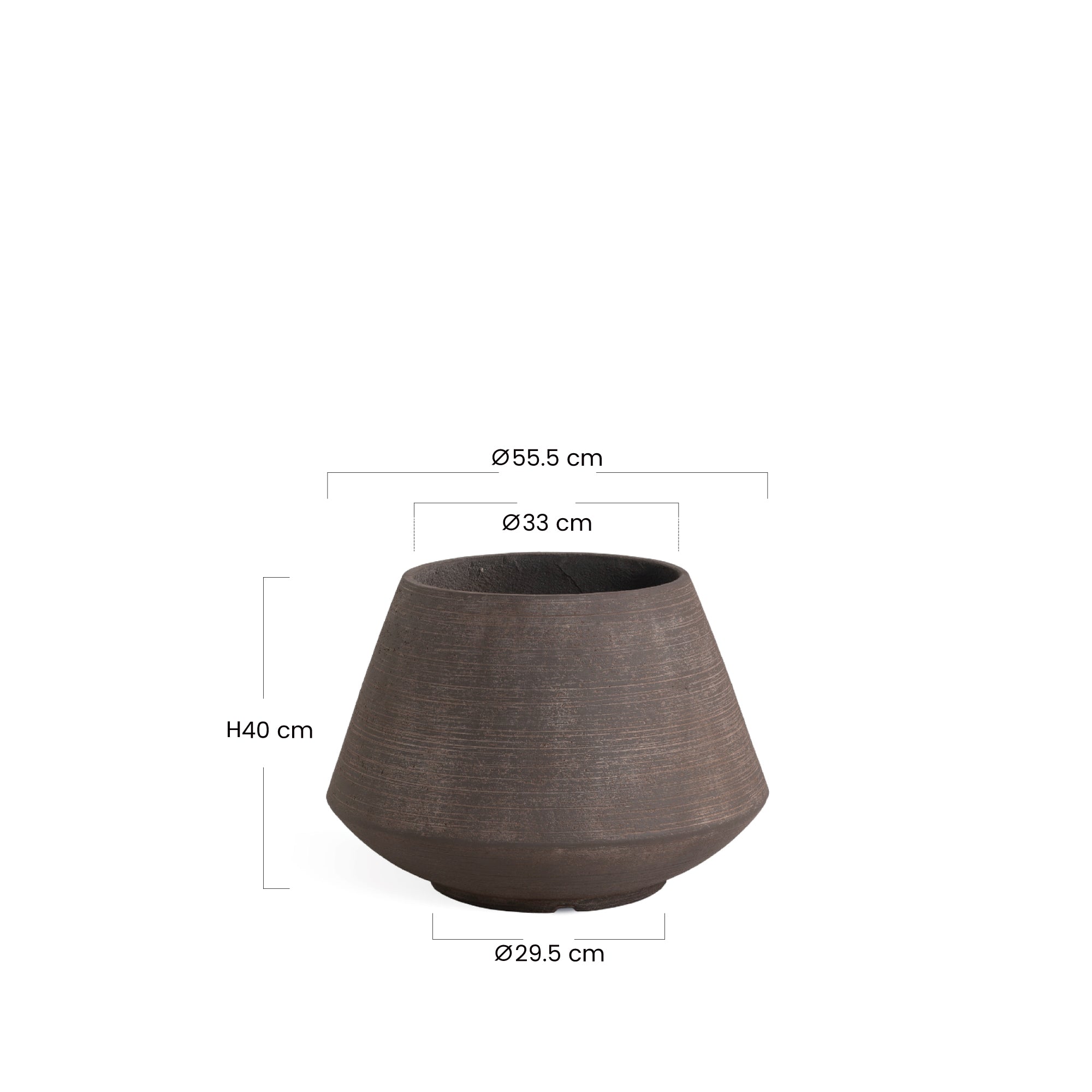 sia-antica-cache-pot-zen-conique-40-cm-marron-fonc image 6
