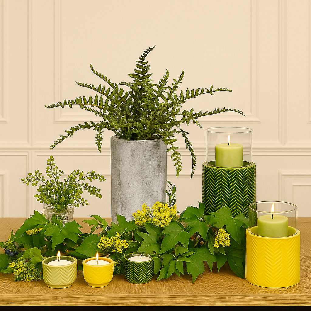 sia-deco-nora-totem-porte-bougie-vert-29-cm image 2