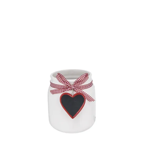 sia-deco-antica-coeur-cache-pot-argile-blanc-14-cm image 1