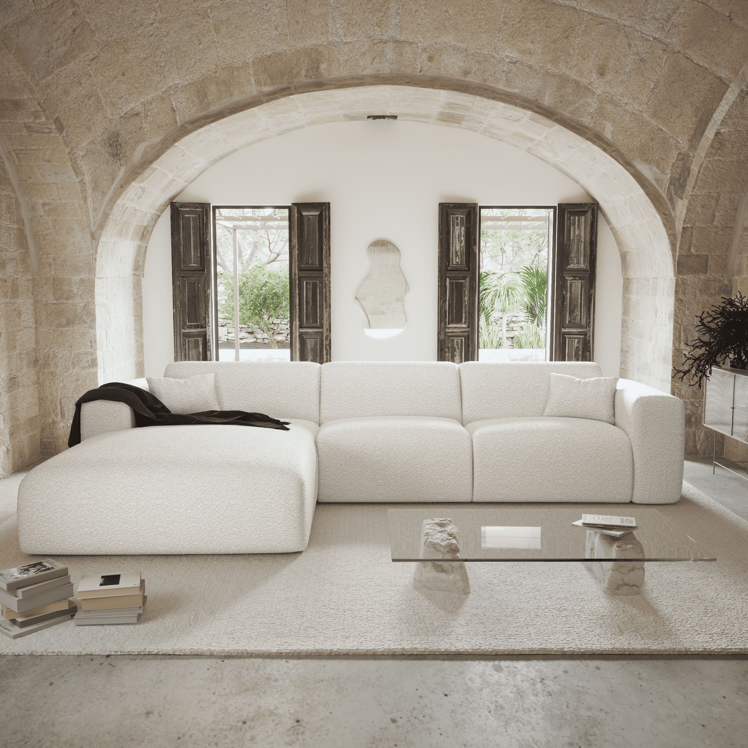 sia-myra-canap-convertible-angle-gauche-cr-me-tissu image 2