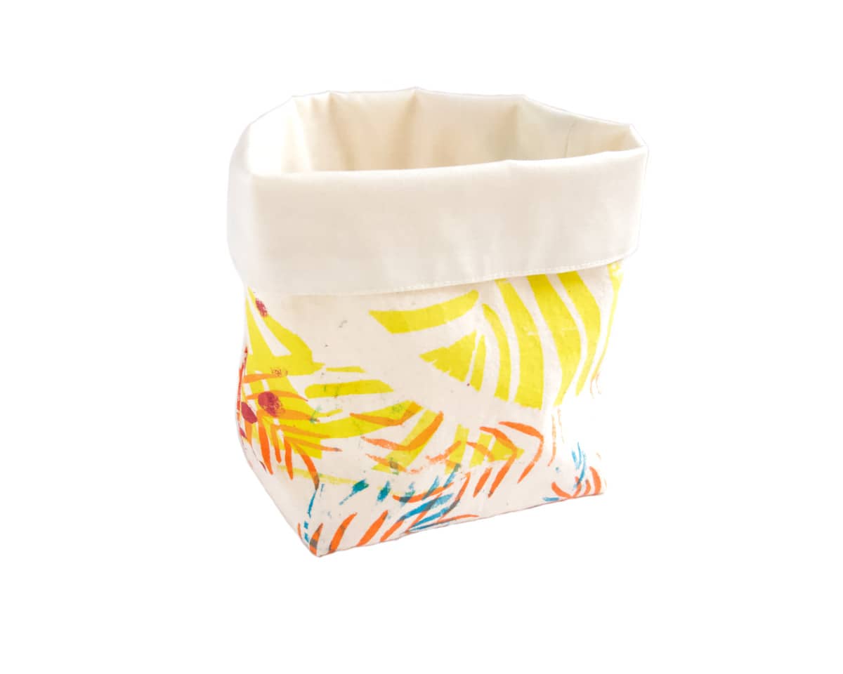 am-cla-paniers-rangement-panier-tissu-tropical-multicolore-13-cm image 2