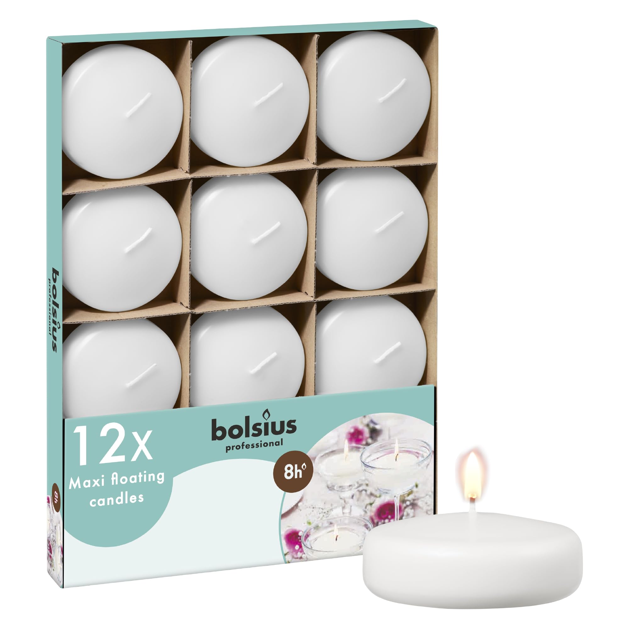 bolsius-maxi-bougie-flottante-blanche-8h image 1