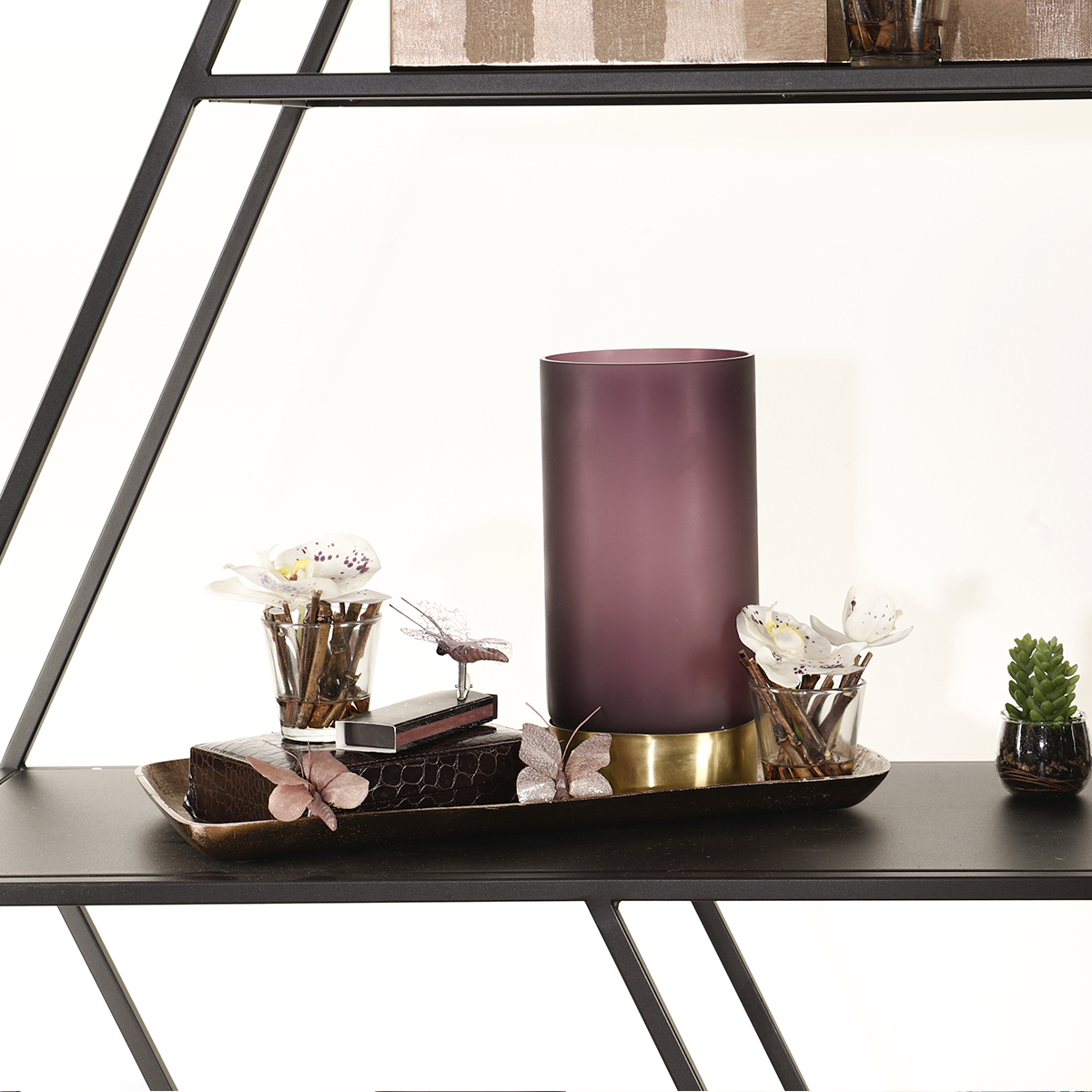 sia-antica-ring-vase-verre-violet-21-cm-bague-dor-e image 3