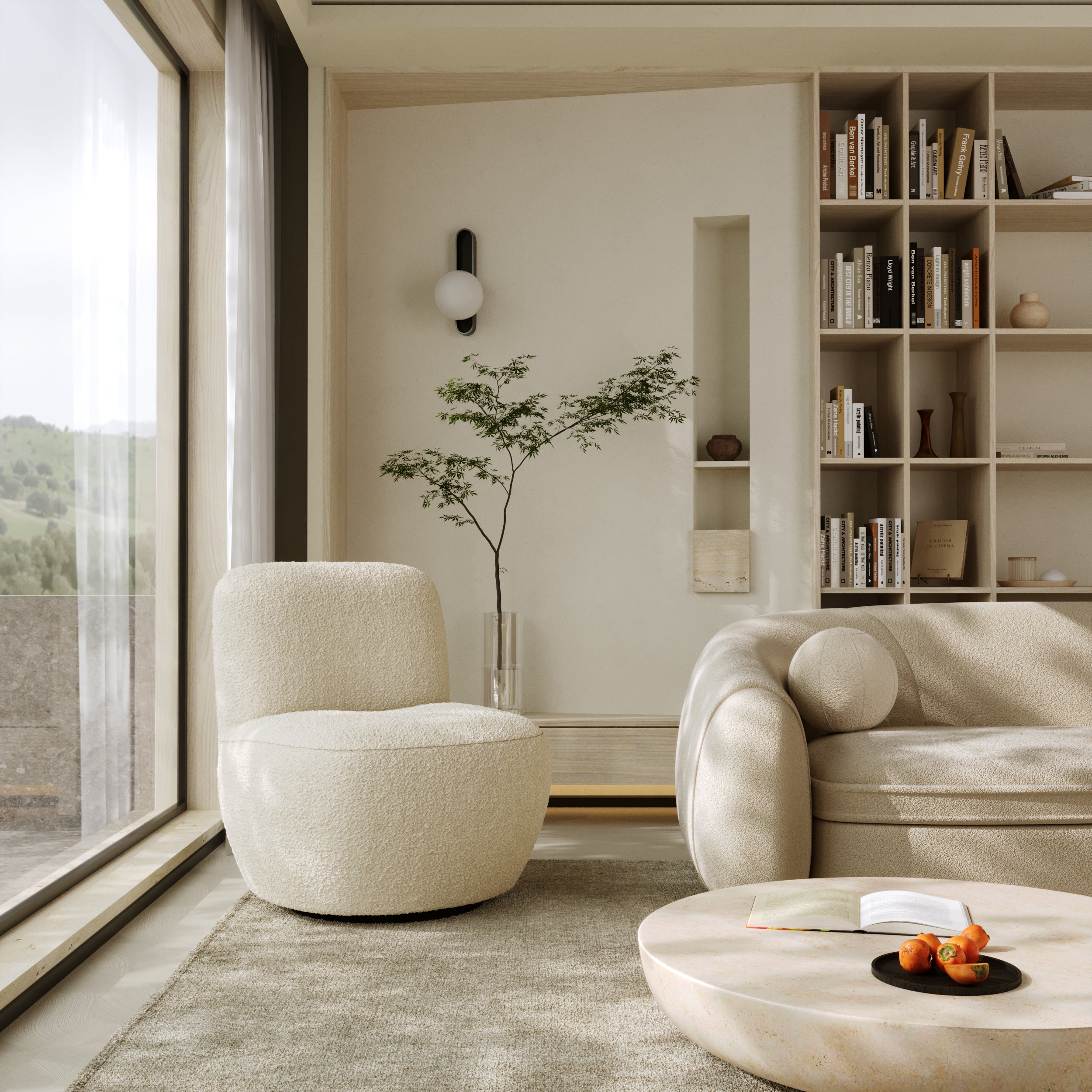 sia-jena-fauteuil-pivotant-tissu-beige-gris-moutarde image 2