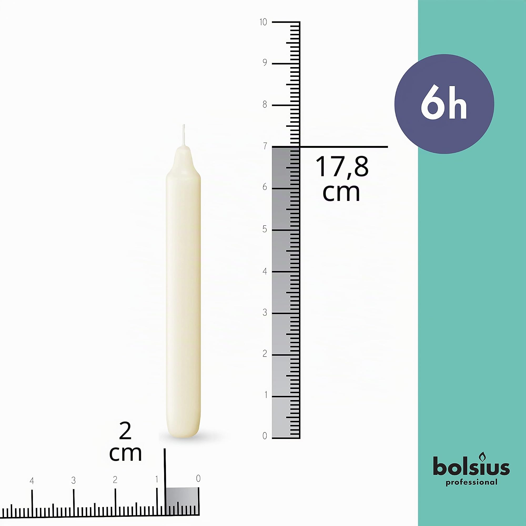 bolsius-bougies-de-d-ner-coniques-18-cm-ivoire-x45-6h image 2