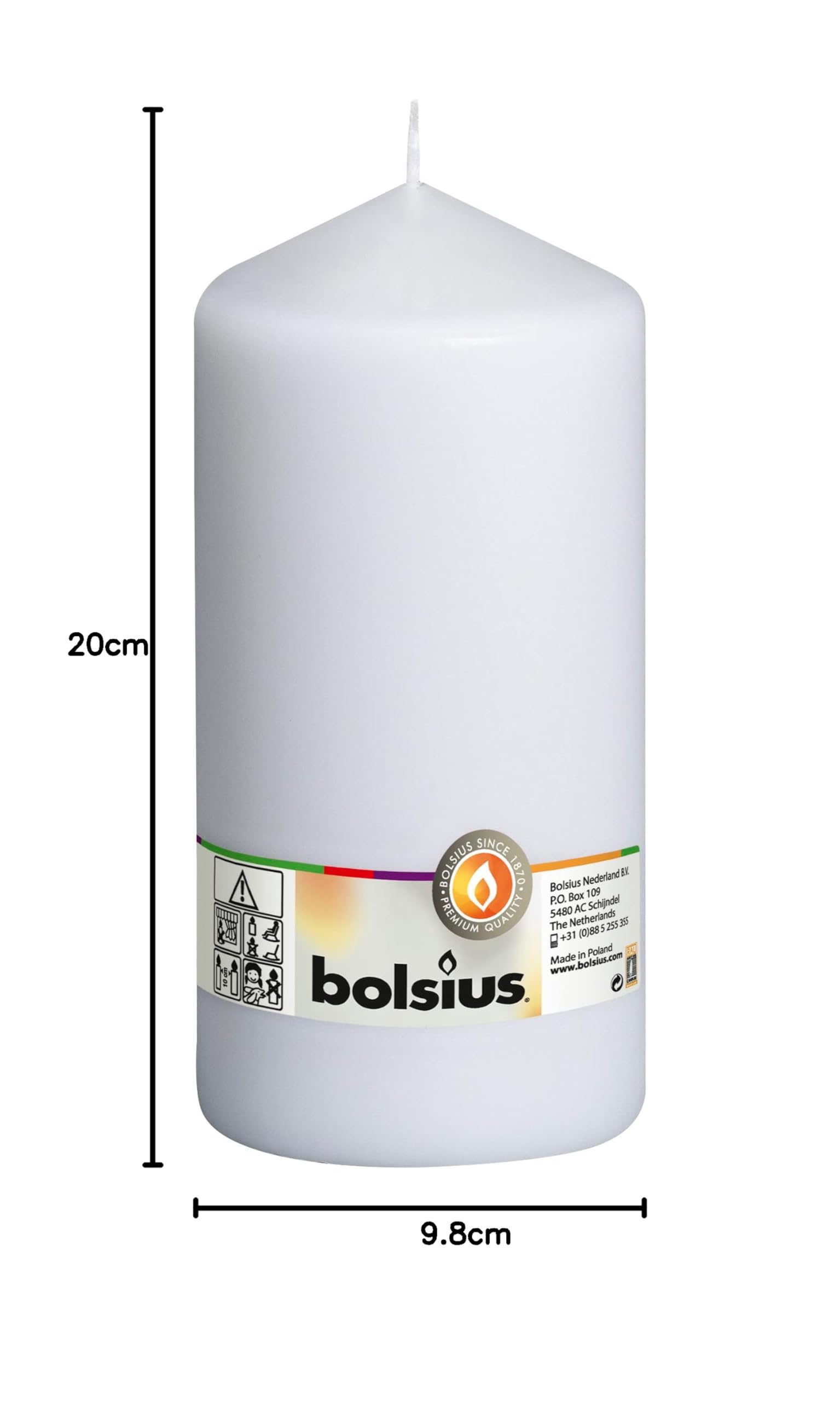 bolsius-bougies-piliers-lisses-blanches-20-cm-lot-8 image 5