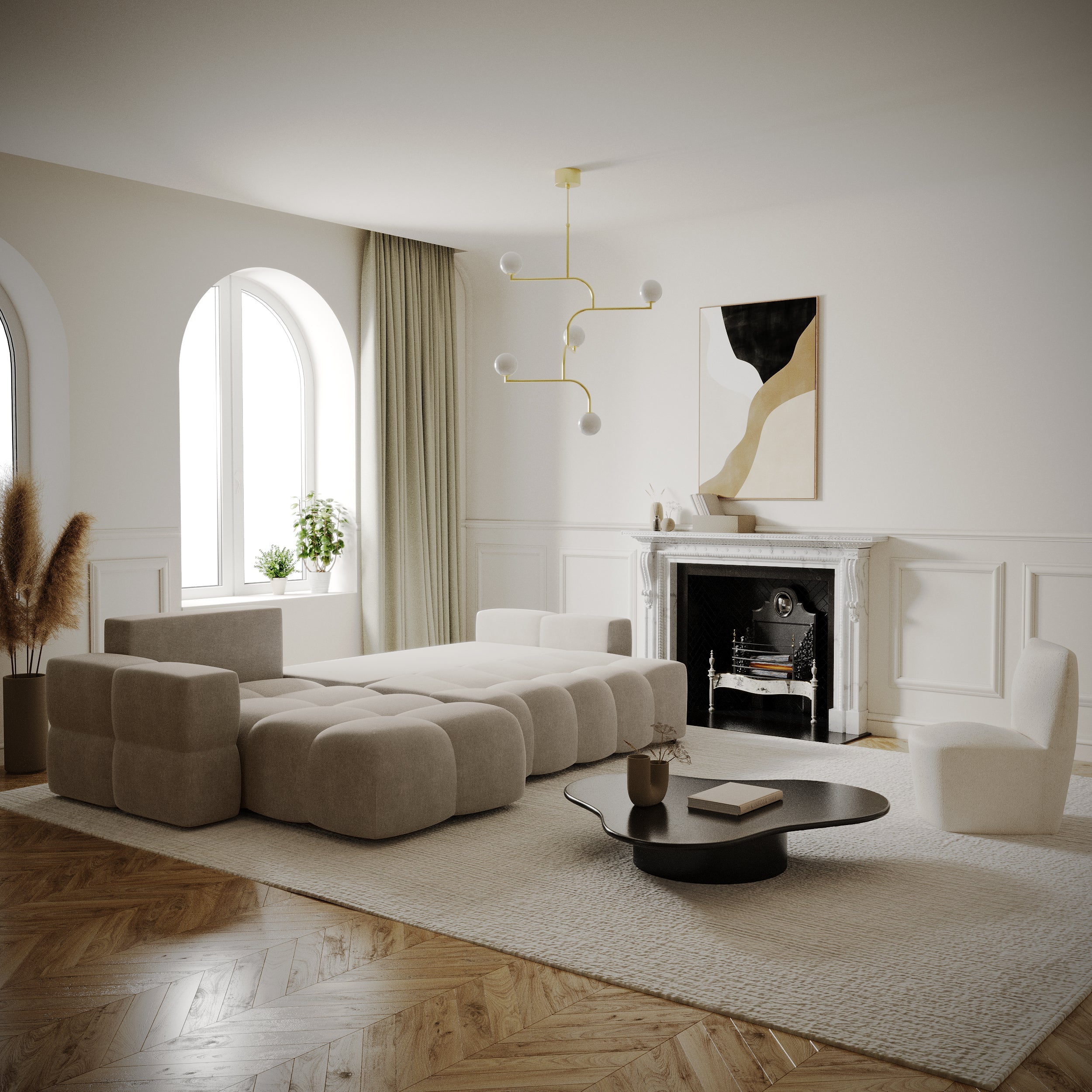 sia-deco-gabriel-canap-convertible-angle-droit-taupe-5-places image 3