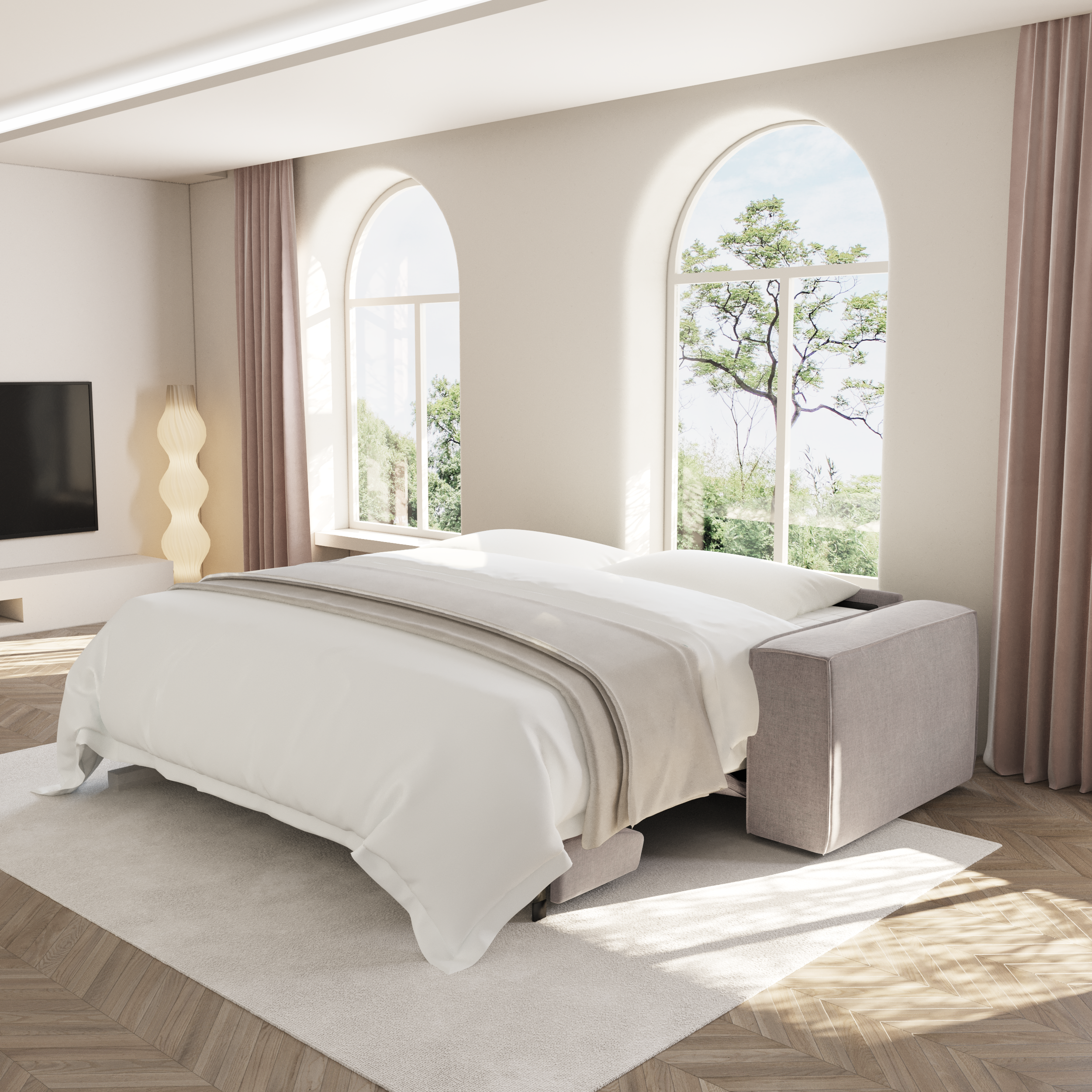 sia-deco-joan-canap-convertible-taupe-couchage-160-matelas image 3